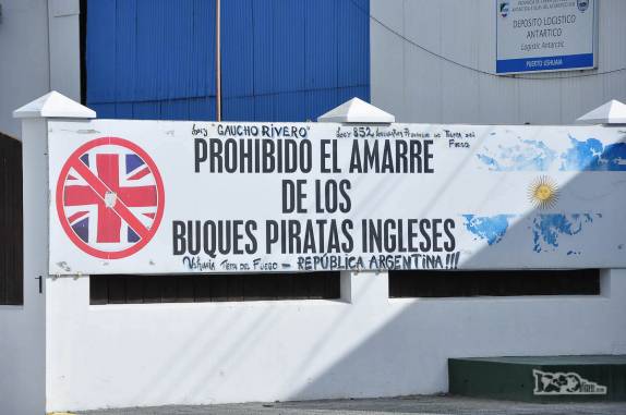 Resquícios da Guerra das Malvinas, em Ushuaia, no sul da Terra do Fogo, na Argentina